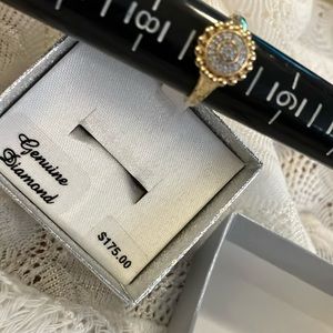 Ladies 14 karat gold over sterling silver diamond accent ring $175. #1 size 7.